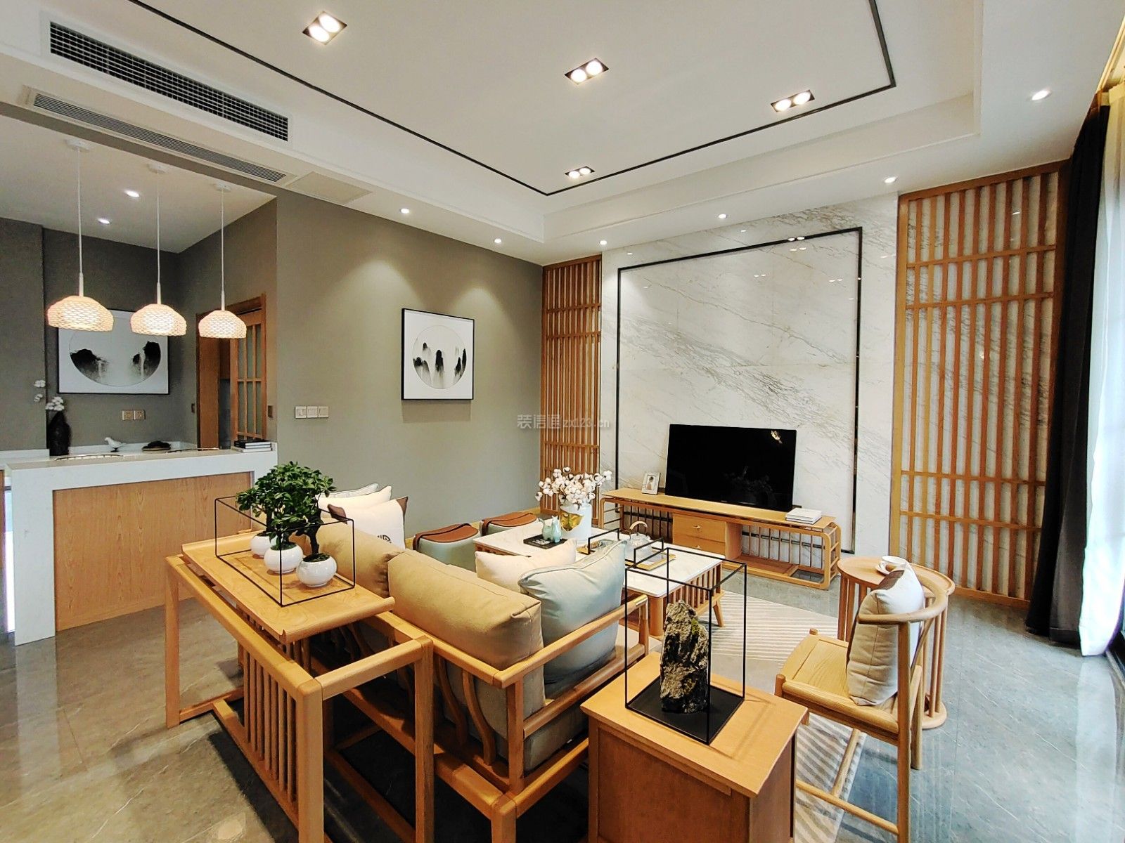 合川北城佳苑新中式風格138平米裝修效果圖案例——重慶致遠裝飾設(shè)計